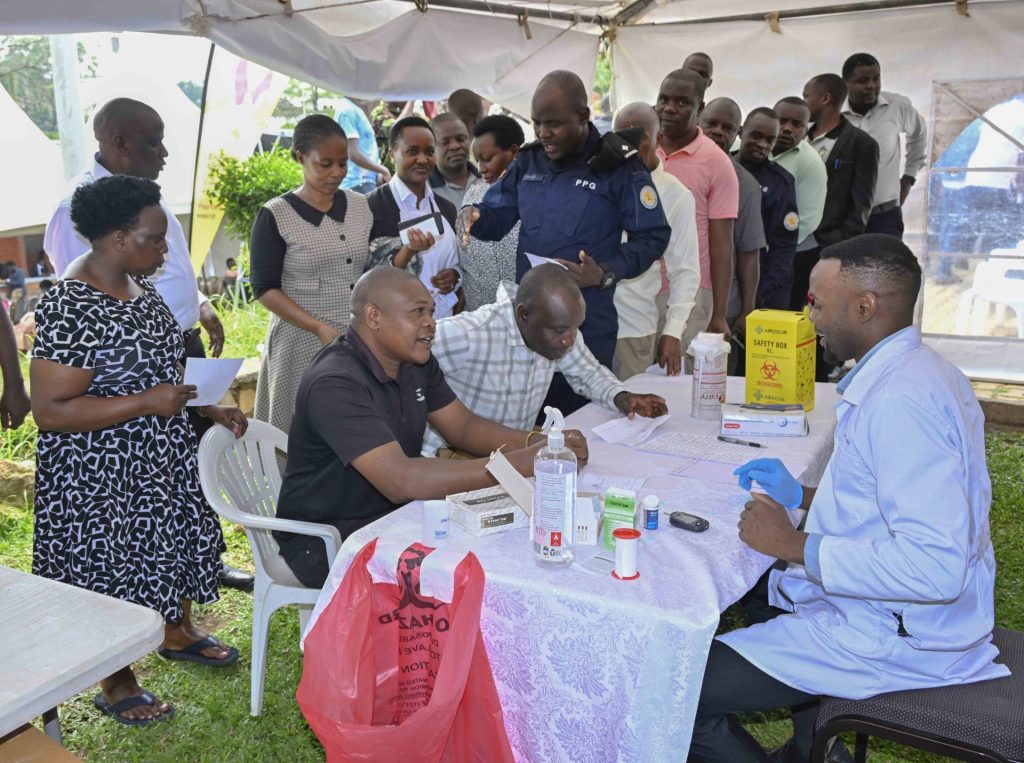 State House staff getting medical consultation from Medical officers during the State House medical camp at the Okello House in Nakasero on the 16th October 2026. Photo by PPU/Tony Rujuta.
