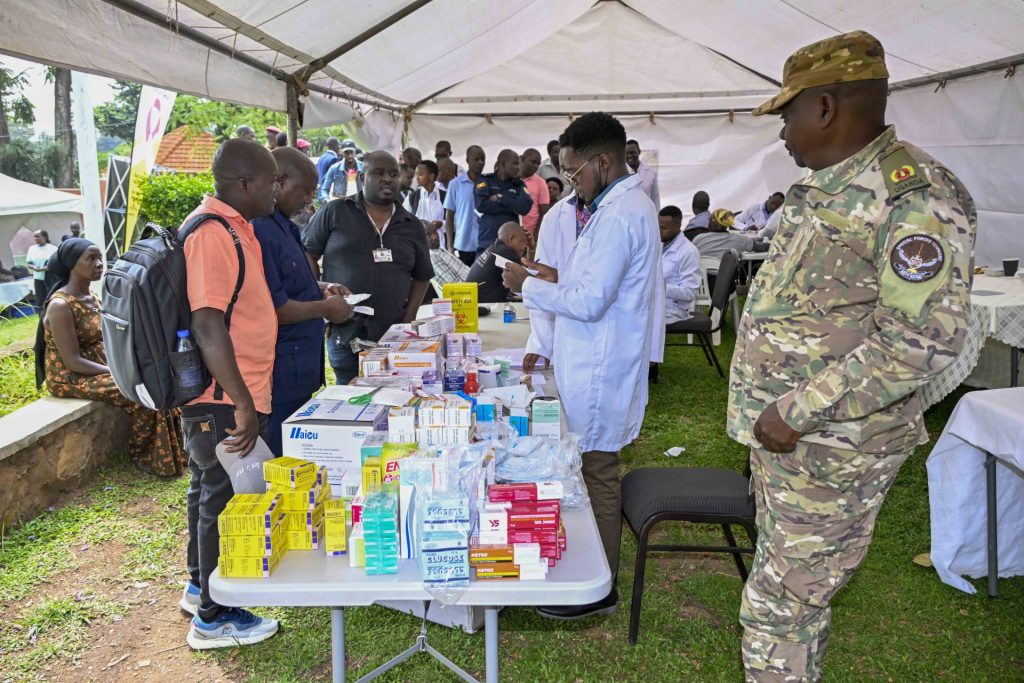 State House staff getting medication after consultation from Medical officers during the State House medical camp at the Okello House in Nakasero on the 16th October 2026. Photo by PPU/Tony Rujuta.