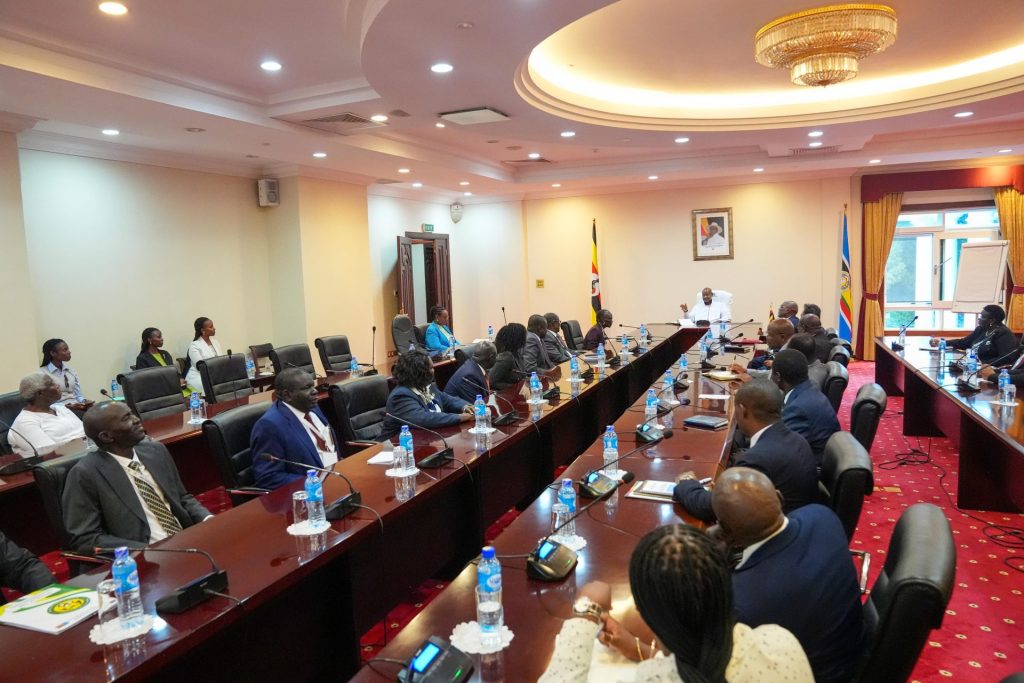 President Museveni meets Delegatio of Senior Officials from South Sudan led by Minister of Trade and Industry Dr Labanya Margaret Mathya - State House Entebbe - 14-Oct-2026