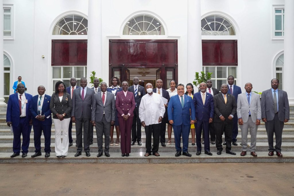President Museveni meets Delegatio of Senior Officials from South Sudan led by Minister of Trade and Industry Dr Labanya Margaret Mathya - State House Entebbe - 14-Oct-2026